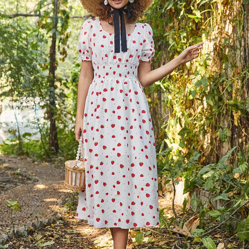 Strawberry Fields Summer Dress - Playful Floral Chiffon Dress for Women - Country in My Heart