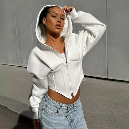 Sculpted Fit Midriff Hoodie - Stylish and Comfortable Gym Hoodie for Women - Country in My Heart