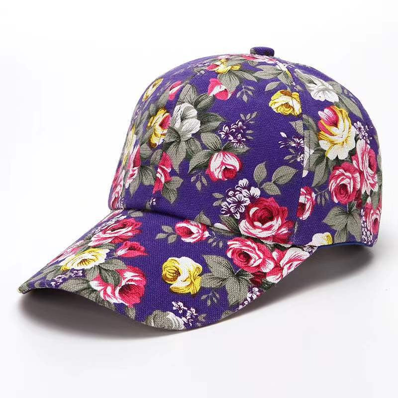 Floral Print Adjustable Baseball Cap