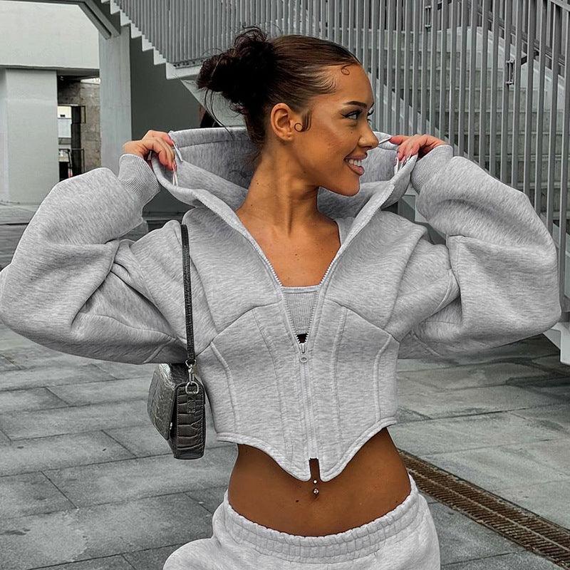 Sculpted Fit Midriff Hoodie - Stylish and Comfortable Gym Hoodie for Women - Country in My Heart