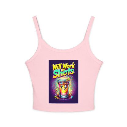Will Work for Shots Womens Spaghetti Strap Tank Top - Country in My Heart