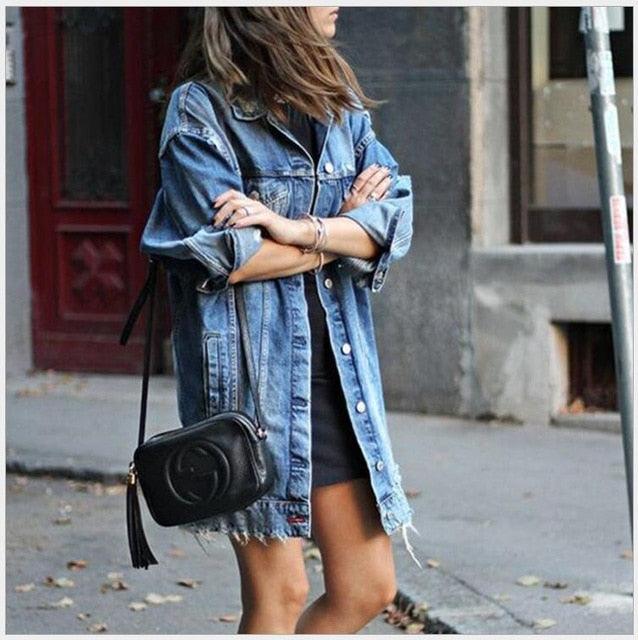 Cowgirl Chic Boyfriend Denim Jacket | Distressed & Stylish Western Outerwear - Country in My Heart