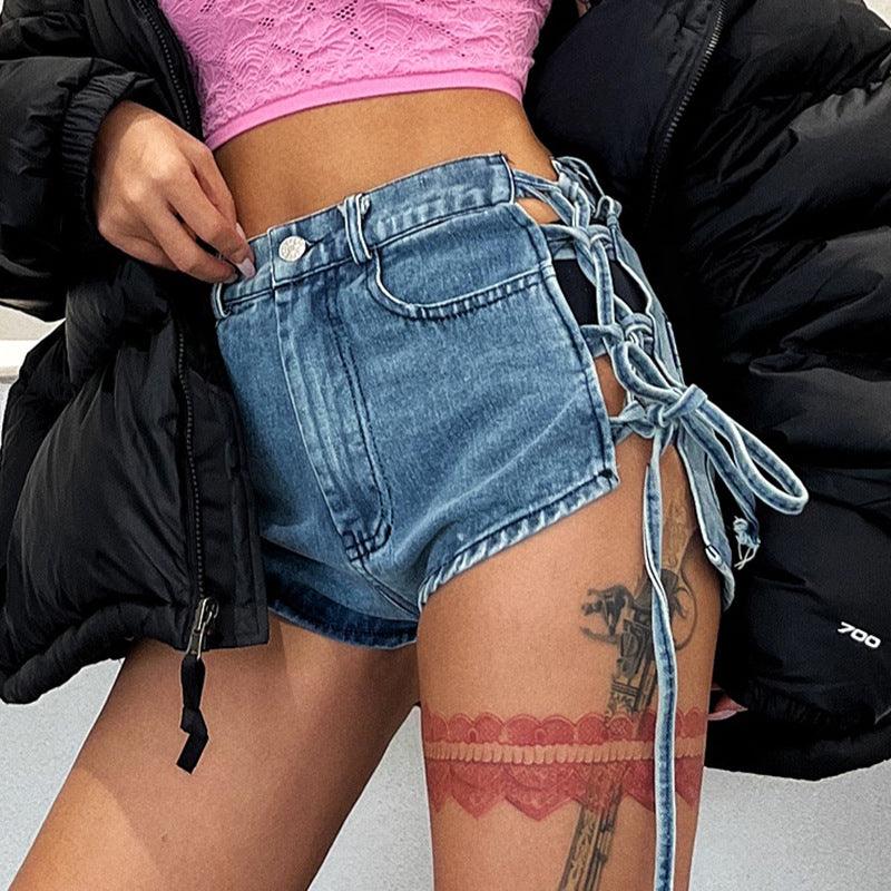 Sexy Western High-Waisted Denim Shorts – Comfortable & Stylish Light Blue Denim Shorts - Country in My Heart