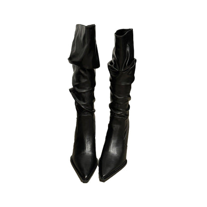 LuxSnakeskin Pointed Toe Knee High Boots - Country in My Heart