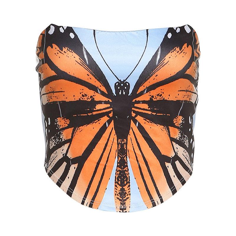 Wildflower Butterfly Print Cropped Vest | Cowgirl Style Butterfly Top - Country in My Heart
