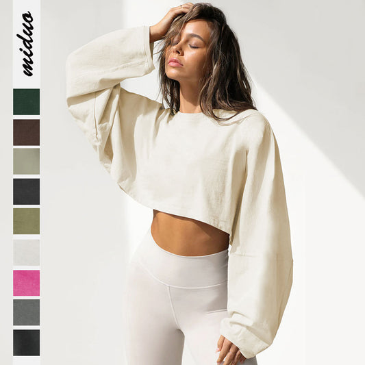 Active Comfort Long Sleeved Sweatshirt Crop Top