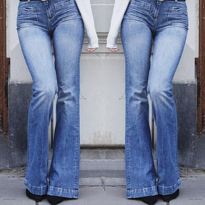 Cowgirl Chic Wide Flare Jeans - Stylish Denim Flare Pants for Trendy Women - Country in My Heart