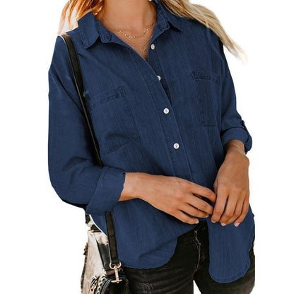 SilkSoft Loose Fit Denim Shirt - Country in My Heart