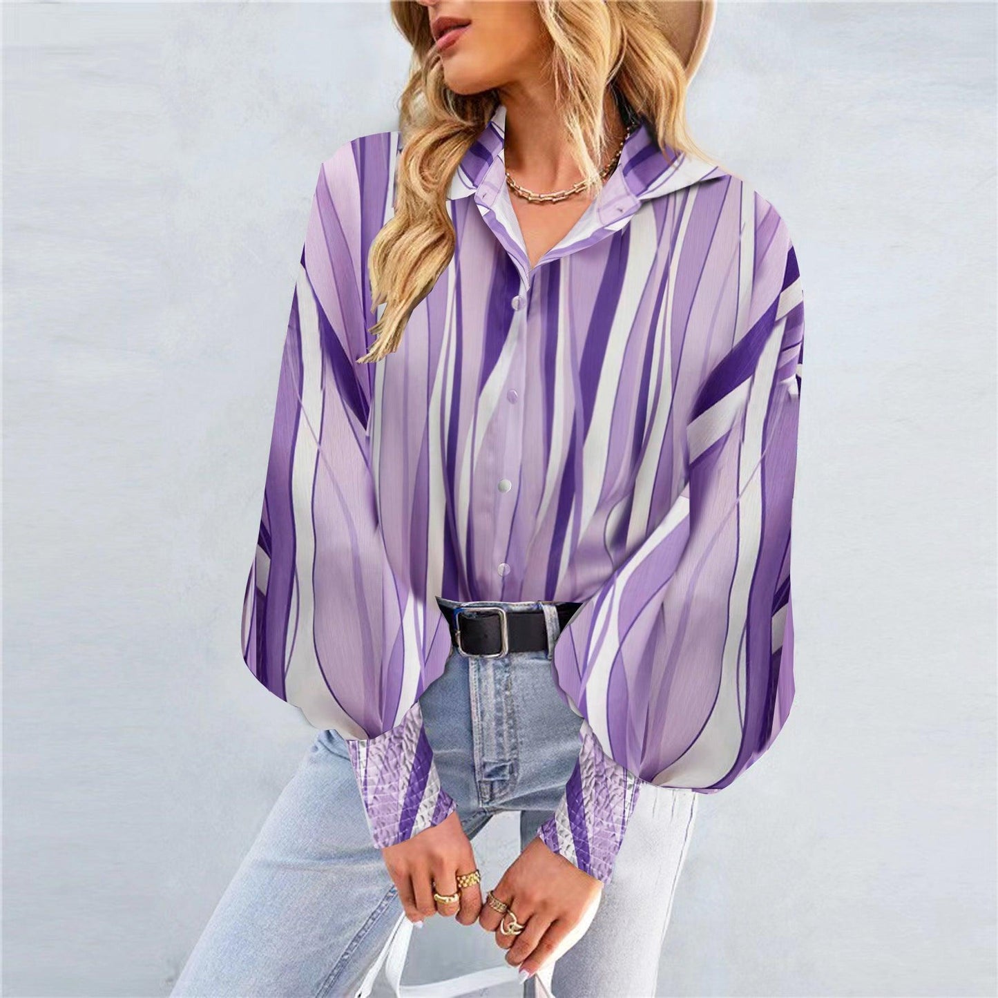 Boho Printed Lantern Sleeve Top – Relaxed Fit Casual Shirt for Country Girls - Country in My Heart