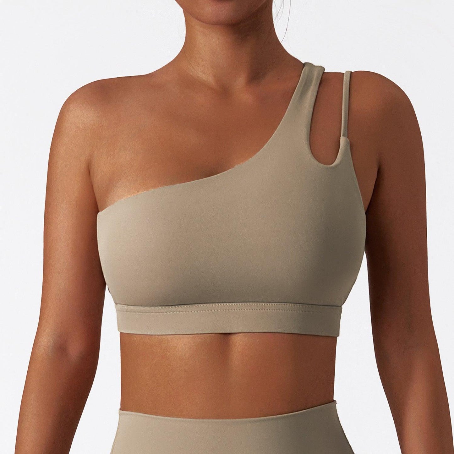 Slant Shoulder Sports Bra | Stylish & Supportive Sports Bra for Fitness & Yoga - Country in My Heart