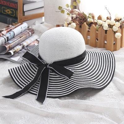 Hepburn Black White Striped Sun Hat - Country in My Heart