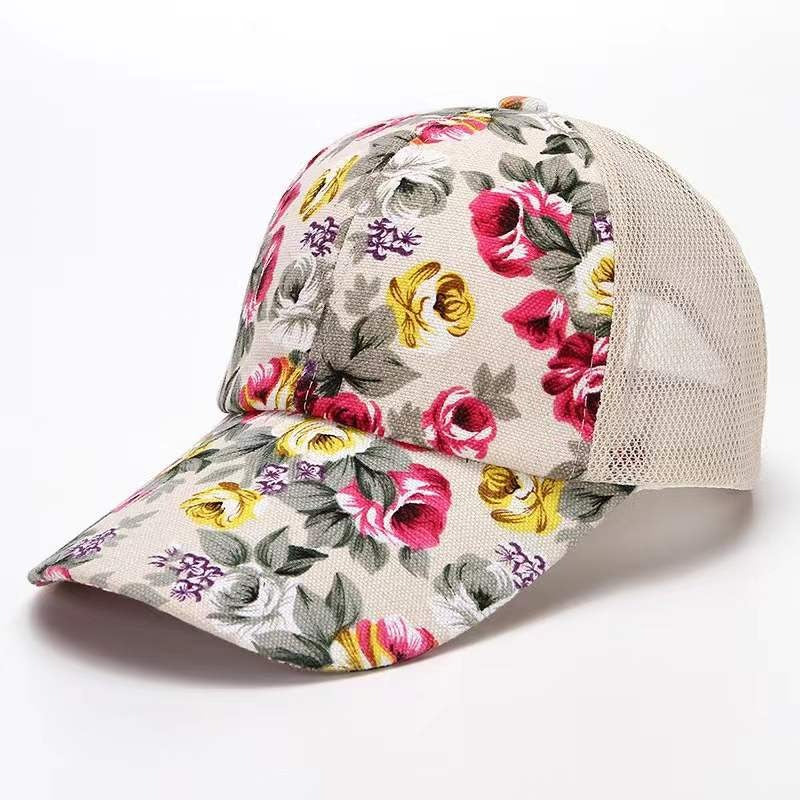 Floral Print Adjustable Baseball Cap