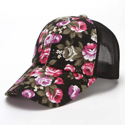 Floral Print Adjustable Baseball Cap