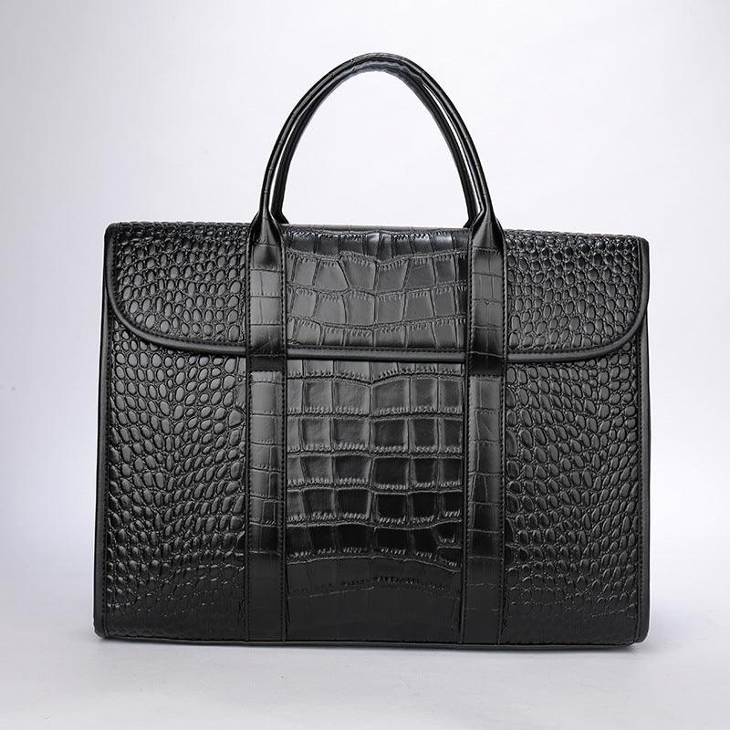 Exotic Croco Leather Laptop Bag - Luxury Genuine Cowhide for Stylish Women - Country in My Heart