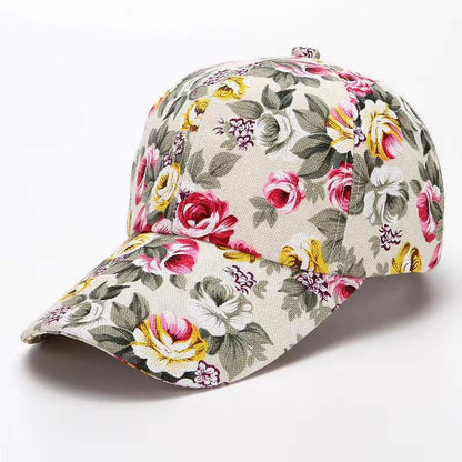 Floral Print Adjustable Baseball Cap