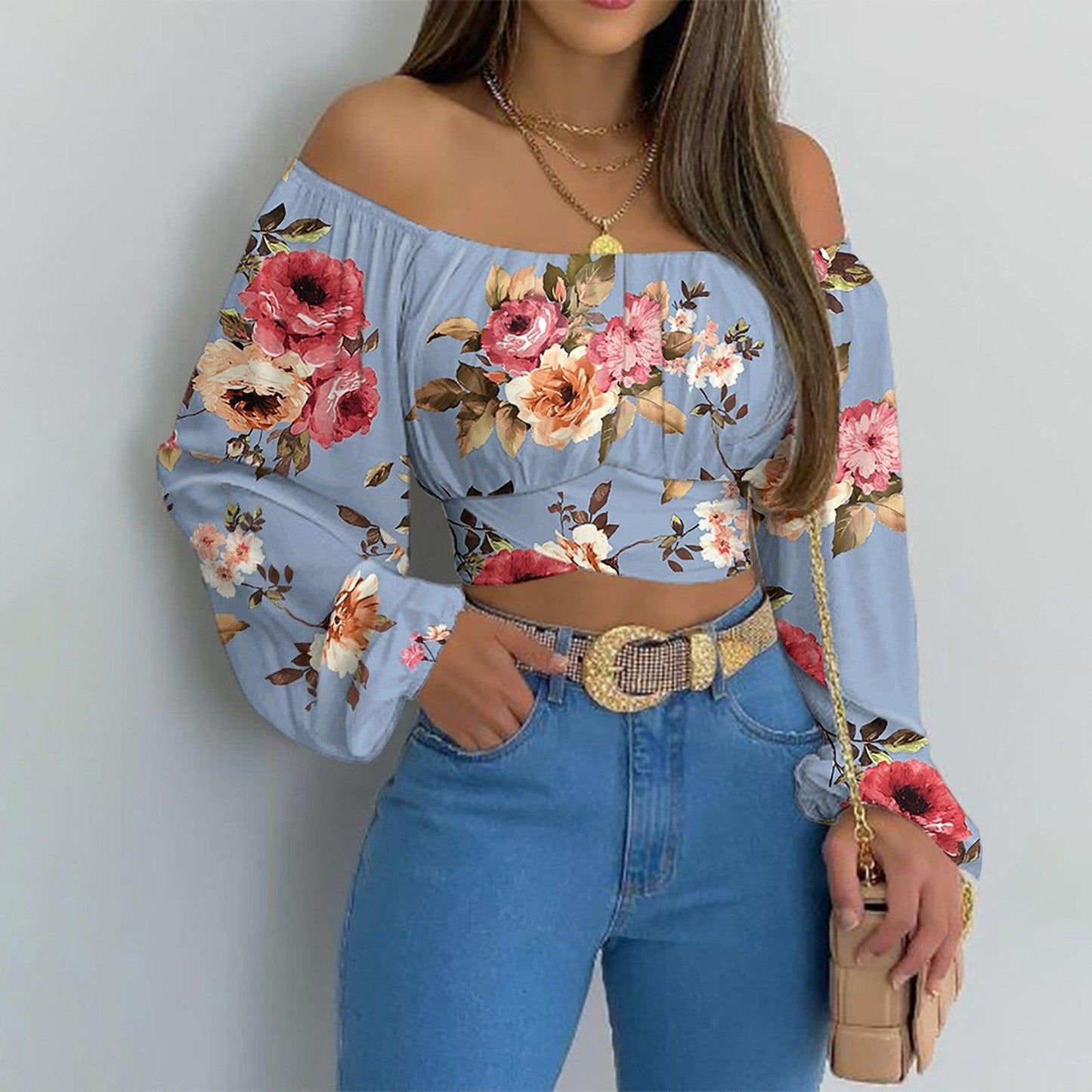 Off Shoulder Cross Tie Long Sleeve Top | Sexy & Trendy Cowgirl Look - Country in My Heart