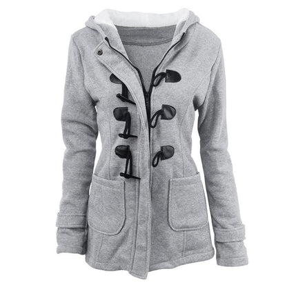 Cow Horn Button Hooded Jacket | Cozy & Stylish for the Modern Cowgirl - Country in My Heart