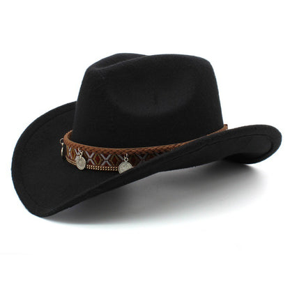 Western Charm Woolen Cowgirl Hat