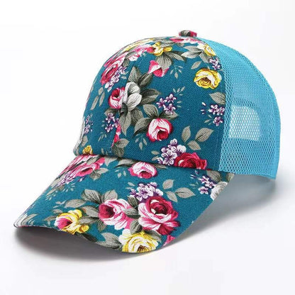 Floral Print Adjustable Baseball Cap