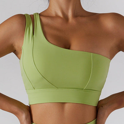 Sleek One Shoulder Yoga Sports Bra | Trendy and Supportive Athletic Wear - Country in My Heart