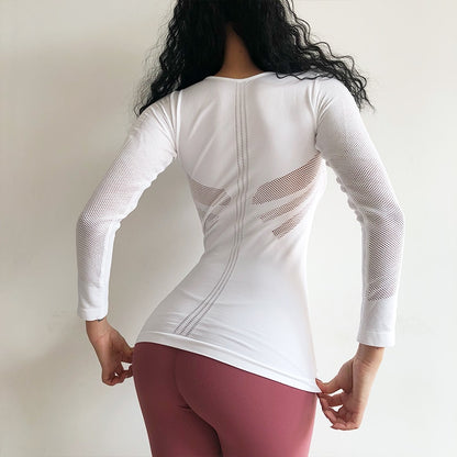 Sculpted Mesh Effect Yoga Shirt