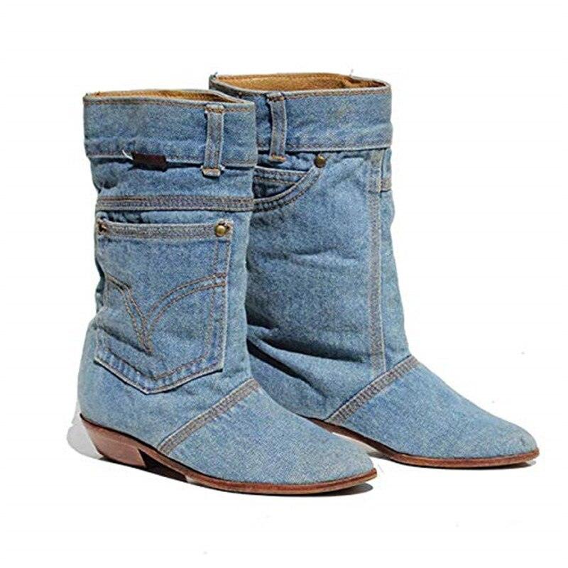 Sky Blue Denim Cowboy Boots - Country in My Heart