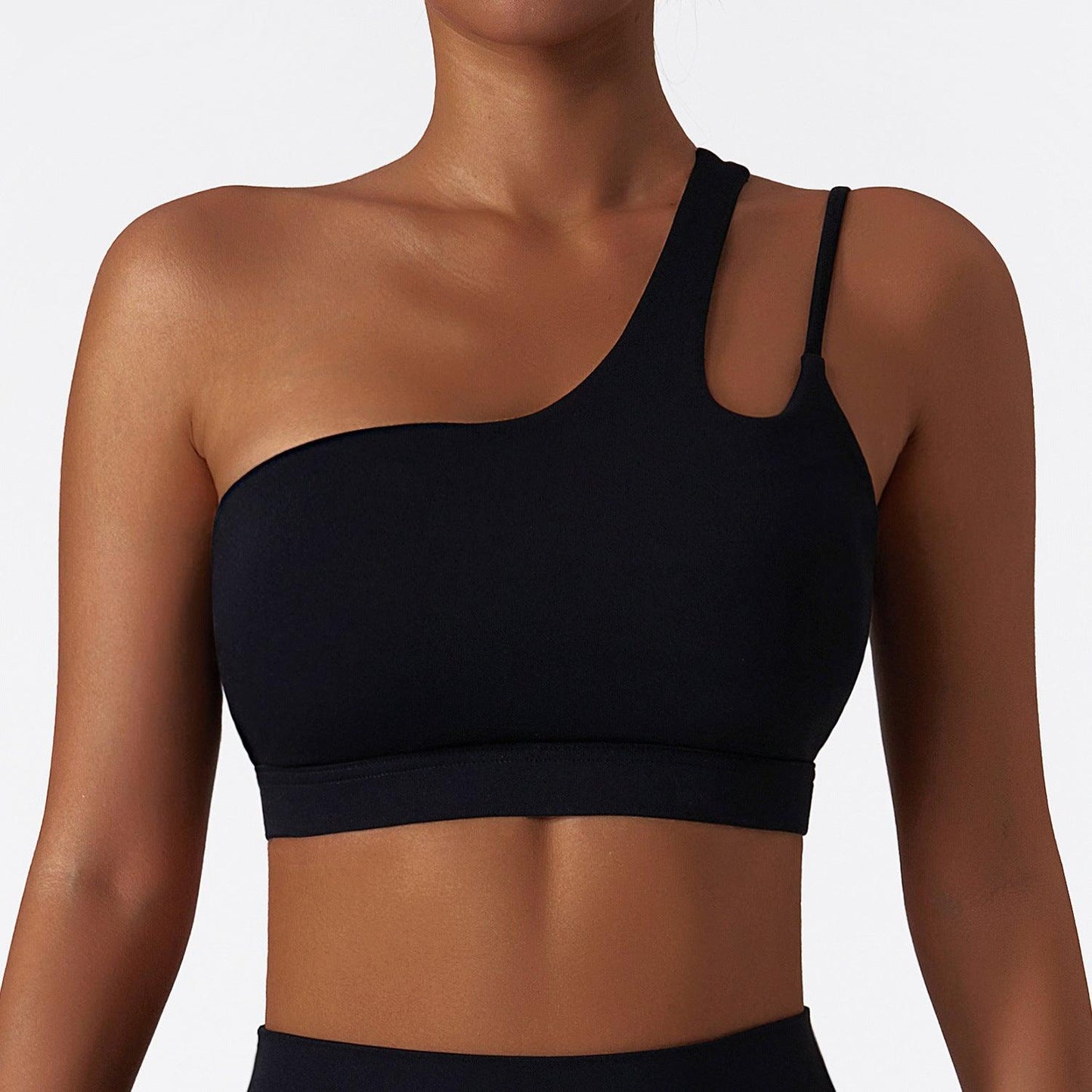 Slant Shoulder Sports Bra | Stylish & Supportive Sports Bra for Fitness & Yoga - Country in My Heart