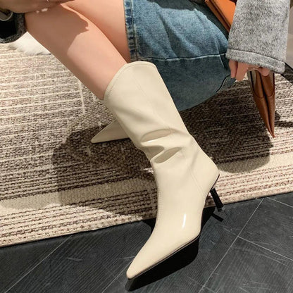 Elegant Stiletto Mid-Calf Boots - Country in My Heart