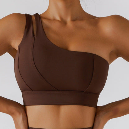 Sleek One Shoulder Yoga Sports Bra | Trendy and Supportive Athletic Wear - Country in My Heart