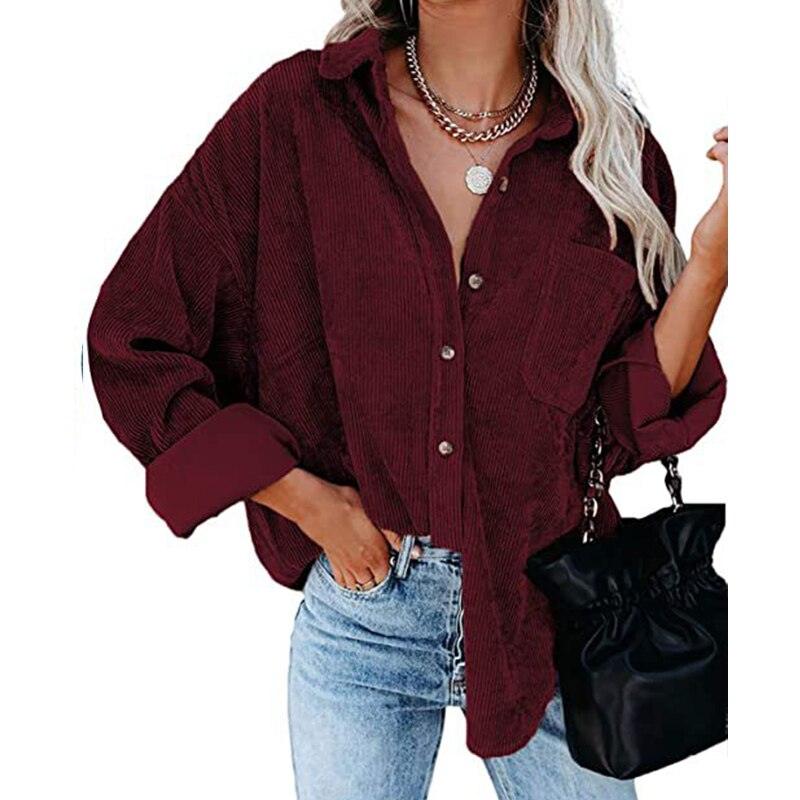 Corduroy Country Chic Shirt – Stylish Single-Breasted Cowgirl Shirt - Country in My Heart