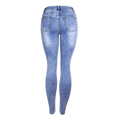 Essential Ripped Skinny Jeans – Stretch Slim Fit, Stone Wash Blue Denim, Street Style - Country in My Heart