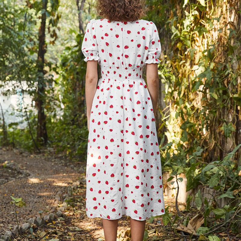 Strawberry Fields Summer Dress - Playful Floral Chiffon Dress for Women - Country in My Heart