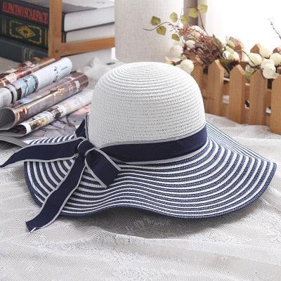 Hepburn Black White Striped Sun Hat - Country in My Heart