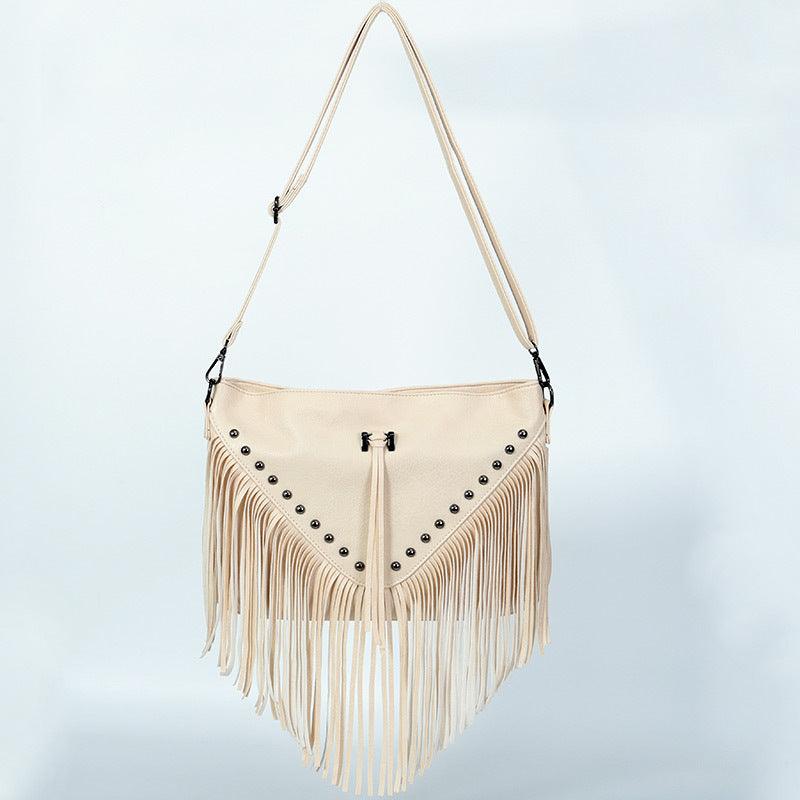 Trendy Riveted Tassel Shoulder Bag – Stylish and Practical Handbag with Tassels and Rivets - Country in My Heart