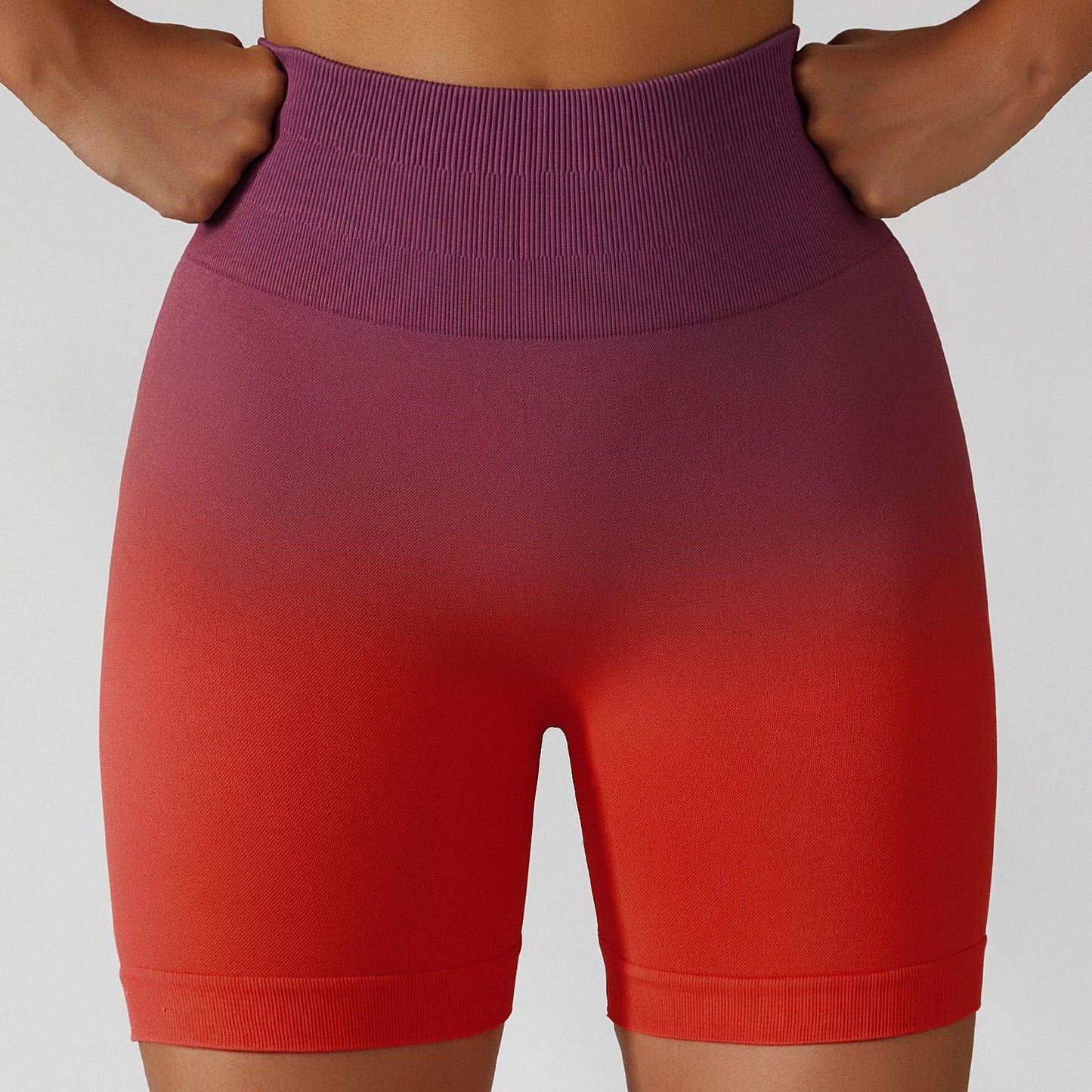 Gradient High-Waisted Yoga Shorts for Cowgirl Fitness | Seamless Activewear for Yoga, Running - Country in My Heart