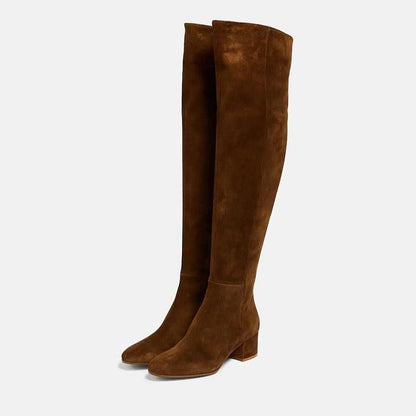 Desert Rose Suede Over the Knee Boots for Cowgirl Fashion - Comfortable & Stylish - Country in My Heart