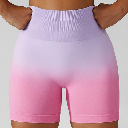 Gradient High-Waisted Yoga Shorts for Cowgirl Fitness | Seamless Activewear for Yoga, Running - Country in My Heart