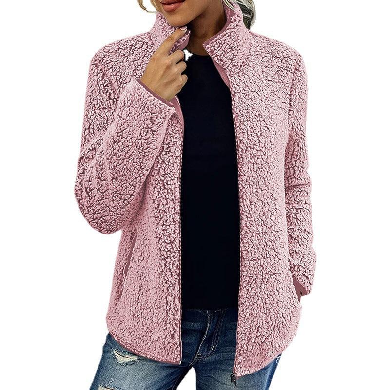 Stand Up Collar Long Sleeved Zipper Jacket - Country in My Heart