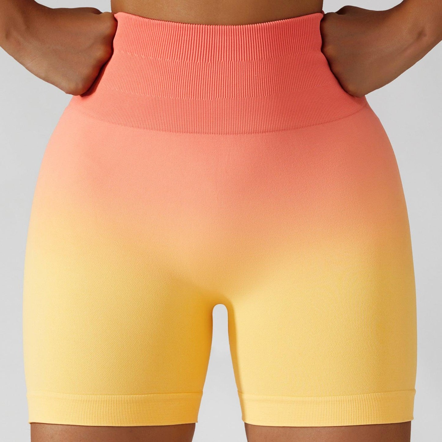 Gradient High-Waisted Yoga Shorts for Cowgirl Fitness | Seamless Activewear for Yoga, Running - Country in My Heart