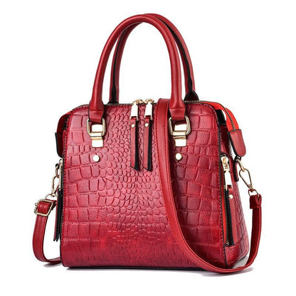 Luxe Alligator Leather Shoulder Bag - Stylish Premium Leather Bag for Women - Country in My Heart