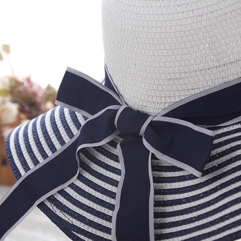 Hepburn Black White Striped Sun Hat - Country in My Heart