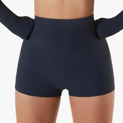 High-Waisted Ribbed Fitness Shorts | Butt Lifting & Flattering Activewear for Yoga, Running & More - Country in My Heart