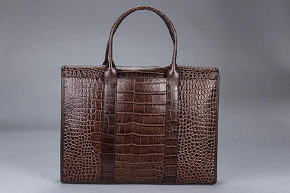 Exotic Croco Leather Laptop Bag - Luxury Genuine Cowhide for Stylish Women - Country in My Heart