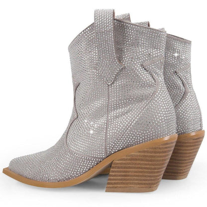 Women’s Rhinestone Encrusted Bootie Style Cowboy Boots - Country in My Heart