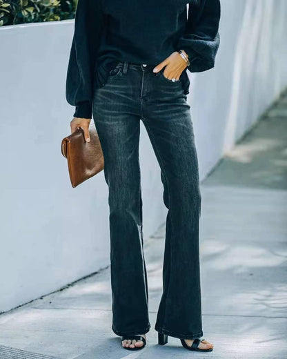 High Waist Black Flare Jeans - Country in My Heart