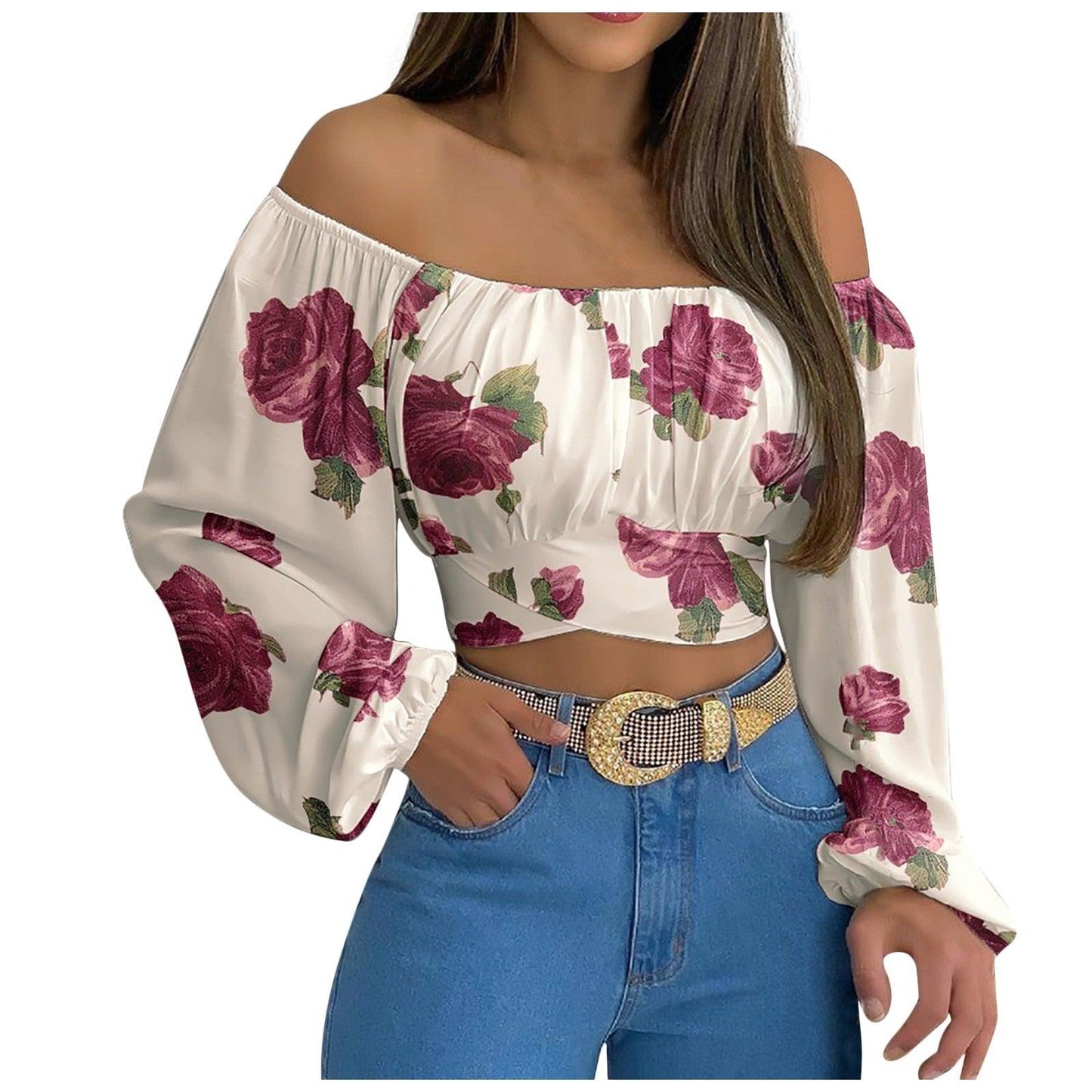 Off Shoulder Cross Tie Long Sleeve Top | Sexy & Trendy Cowgirl Look - Country in My Heart