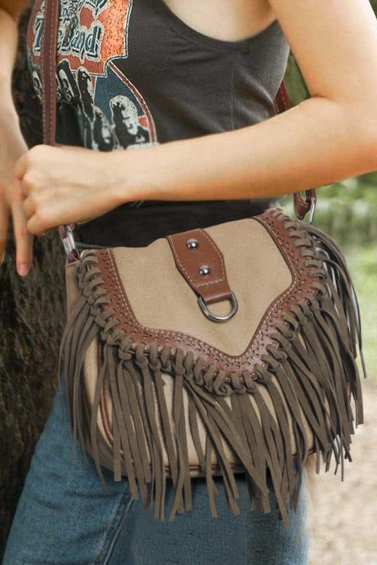 Tan Fringe Leather Crossbody Bag - Country in My Heart