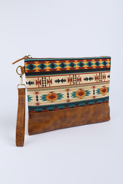 Aztec Print Leather Clutch - Country in My Heart