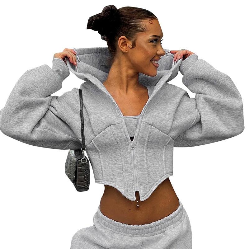 Sculpted Fit Midriff Hoodie - Stylish and Comfortable Gym Hoodie for Women - Country in My Heart