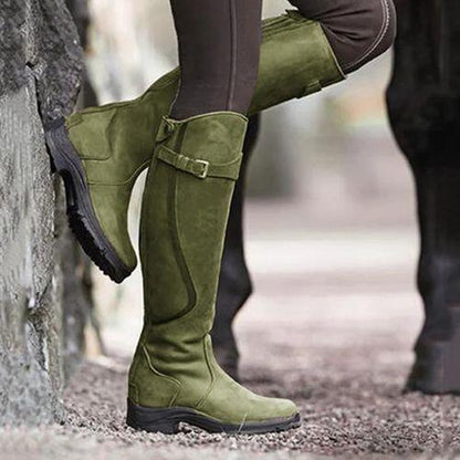 Vintage Ride Leather Boots - Stylish Retro Riding Boots for Trendy Women - Country in My Heart